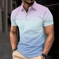 thumbnail image 7 of Afuyipoi Men's Casual Gradient Short Sleeve Lapel Button Up Shirt,Short Sleeve Lapel Collar Gradient Print Button Front White M, 7 of 7
