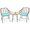 Turquoise, variant on WYDK 3 Piece Patio Bistro Set PE Rattan Wicker Armchairs and Coffee Table Set with Cushions for Garden Backyard Balcony Poolside (Black)