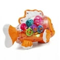 thumbnail image 4 of Light Up Transparent Gear Fish - Goldfish Crawling Car Toy with Lights and Music, 4 of 7