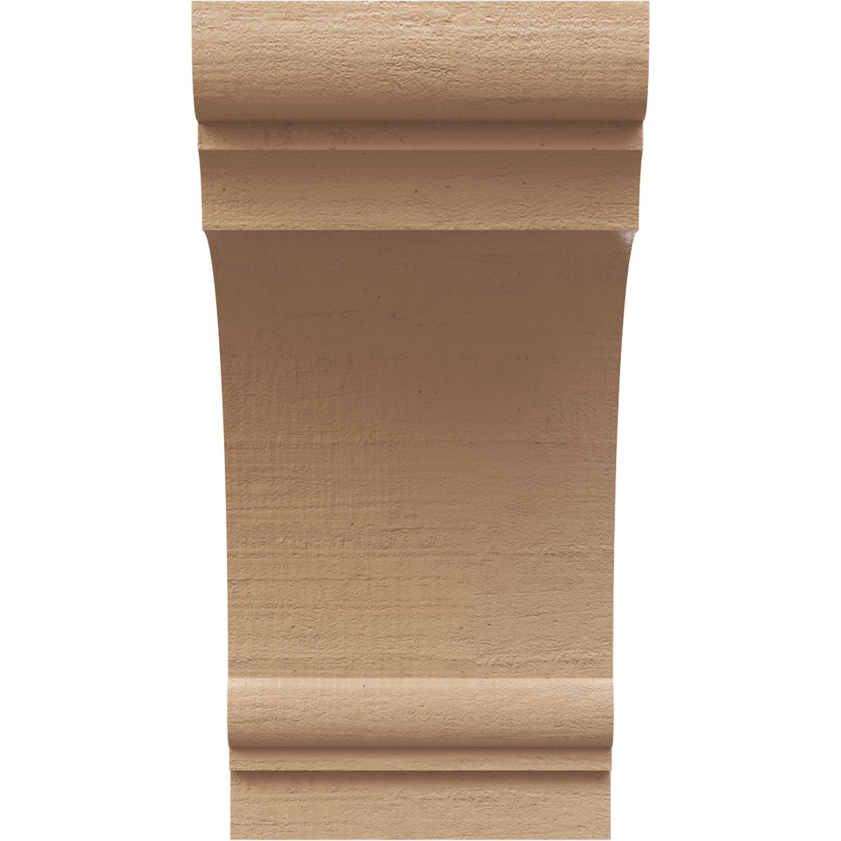 10"W x 10"D x 20"H Wide Hughes Rough Cedar Woodgrain TimberThane Corbel, Primed Tan