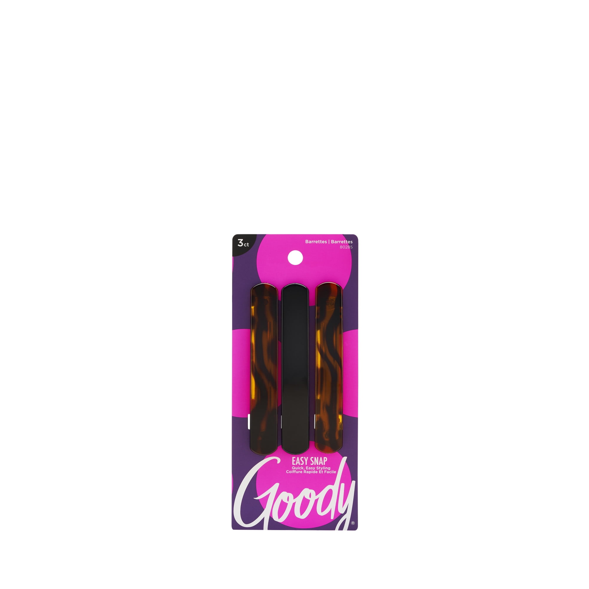Goody® Hair Clips Classic Easy Snap Rounded Barrettes, 3 Count neutral colors