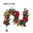 thumbnail image 5 of 6FT Christmas Garland with Lights, Prelit Artificial Christmas Garland with Pine Cones Poinsettia， Cordless Xmas Garland for Fireplace Mantle Stairecase Indoor Outdoor Holiday Home Decorations, 5 of 8