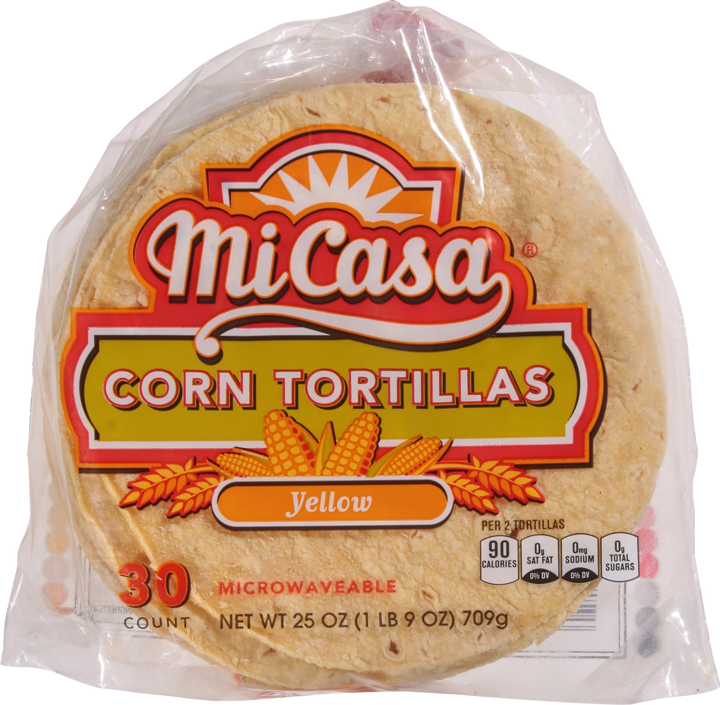Mi Casa Yellow Corn Tortillas, Shelf Stable, 30 Count, 25 oz.