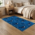 thumbnail image 2 of ODIKA Boat Ocean Hooked Themed Showcasing Repeating Whale Symbols Nautical for Dining Room, Under Table, Home Office, Non-Slip Chair-Friendly, 2 of 7