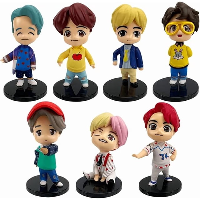 7pcs Cake Toppers Character Set of Action Figures Toys,Mini Figurines Dolls Birthday Party Supplies Car Desktop Birthday Decorations