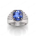 thumbnail image 3 of Shree Jewelrs Original Certified Natural Blue Sapphire (Neelam) Ring - 6.50 Carat Certified Handcrafted Ring Jupiter Ring, PANCHDHATU Silver Plated Ring for Men and Women, 3 of 5
