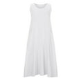 thumbnail image 7 of Xqxayjr Women's Summer Flowy Plus Size Cotton Linen Long Dresses Petite Dresses Under $10 Plus Size Sleeveless V Neck Pockets Boho White Funaral Dresses Gifts for Mom, 7 of 7