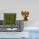 thumbnail image 2 of Reloj De Pared Cuadrado Silencioso, Estatua, Escultura, Adorno De Escritorio, Obra De Arte, Regalo Para Baño, Granja, Aula, Cocina, Estudio, Estanterías, Hogar, Comedor, Oficina., 2 of 8