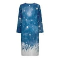 thumbnail image 4 of Yuyamidu Snowflake Long Bath Robe for Women Blue Zipper Front Bathrobes Christmas Mid-Length Night Robe Size 3XL Xmas Zip Nightgowns Ladies Pajama House Coat, 4 of 7