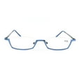 thumbnail image 3 of Reversal Half Rimless Reading Glasses, Fashion Rectangle Presbyopia Glasses for Men and Women, Blue HD Stainless Steel Half Moon Spring Hinge Readers +1.50, 3 of 6