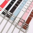 thumbnail image 5 of Gothic Belt Double Grommet Buckle Leather Belt for Mens Women Jeans Fashion Belt Punk Rock y2k with Chain, 5 of 6