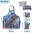 thumbnail image 3 of 5 Pcs Kitchen Set Heat Resistant Oven Mitts and Non-Slip Pot Holders with Adjustable Cooking Apron Fierce Dinosaurs in Thunderstorm, 3 of 6