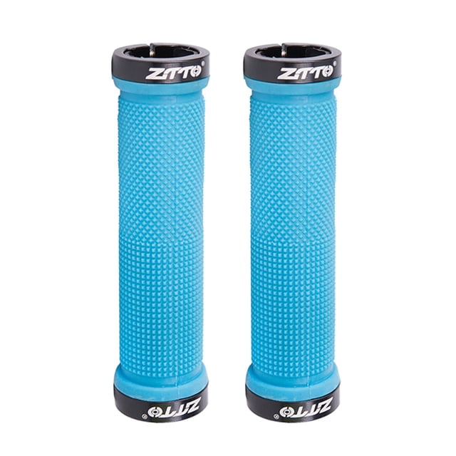 1 Pair Cycling Rubber Handle Grips -slip MTB Bike Handlebar Grips Blue