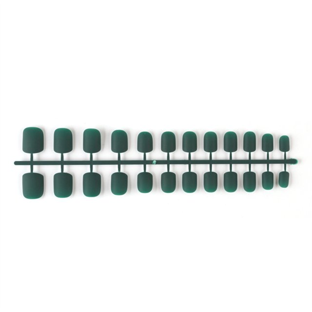 Vogacara 24 piezas de uñas postizas de ataúd esmerilado DIY exquisito estilo francés novela agraciada personalidad uñas acrílicas para amantes de la Juegos de manicura 15 verde negruzco