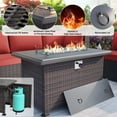 thumbnail image 6 of ALAULM 13 Piece Patio Furniture Set,Wicker Rattan Outdoor Sectional Sofa Set with Gas Fire Pit Table & Coffee Table,Red, 6 of 7