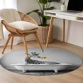 thumbnail image 4 of Round Rugs 3.3Ft, Funny Giraffes Round Area Rug Washable Indoor Throw Carpet, Cute Art Vintage Lovely Animals on Bathtub Soft Non Slip Circle Rug for Laundry Room Patio Home Decor Aesthetic, 4 of 8