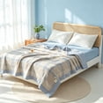 thumbnail image 4 of Washed Cotton Summer Quilt with Natural Cotton Filling – Breathable, Soft, Washable Plaid Bed Cover for Hot Weather and Easy Care, 4 of 5