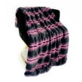 thumbnail image 3 of Plutus Fuchsia Black Fluffy Fields Faux Fur Luxury Throw Blanket, 3 of 3