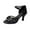 Black, variant on Women Sandals 7Cm High Heels Latin Dance Sandals With Knot Decoration Sole Comfortable Mid Heel Dress Shoes For Casual Indoor Occasions ,Us Size:8.5