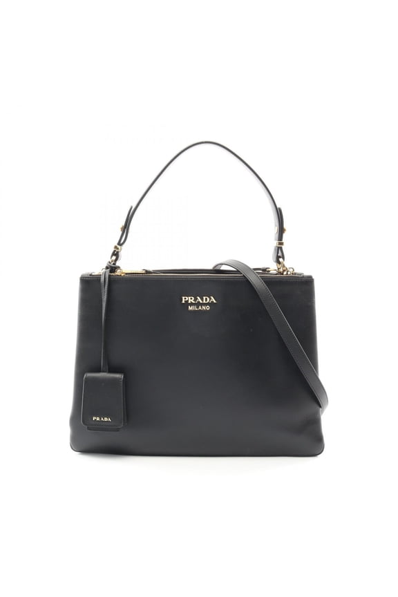 Pre-Owned Prada NEW CAL F2WAY Tote Bag Handbag Leather Women's Black 1BA233