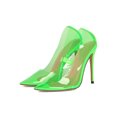 thumbnail image 5 of Women Colored Translucent PVC Pointy Toe Stiletto Heel Pump 19078, 5 of 6