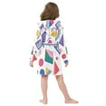 thumbnail image 7 of FORMRS Niños Bathrobe Unisex Hooded Robe Soft Plush Pajamas Sleepwear, Size 7-9T, Green Retro Shapes, 7 of 7