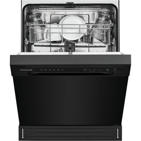 Frigidaire - 24" Compact Front Control Built-In Dishwasher with Stainless Steel Tub, 52 dBA - Black