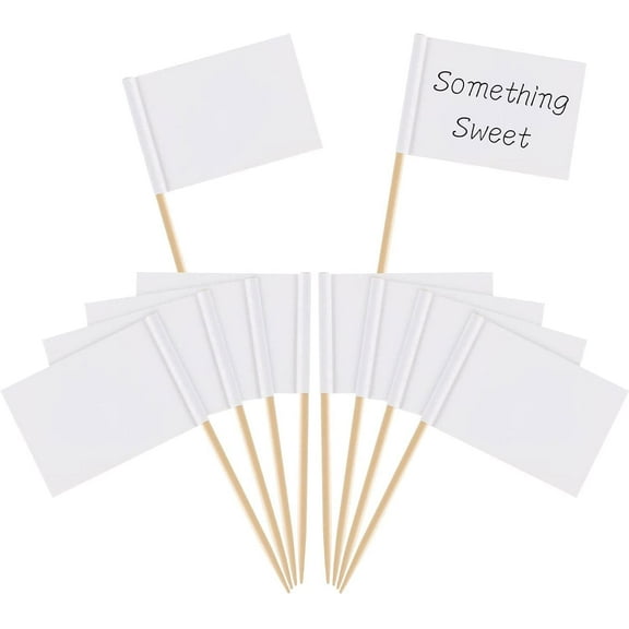 100 Pieces Blank Toothpick Flags Cheese Markers Food Labels for Party Buffet Cheese Labels for Charcuterie Board Accessories Flag Toothpicks for Appetizers