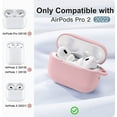 thumbnail image 4 of AirPods Pro 2nd Gen Case [Front LED Visible], Entronix Silicone Protective Shockproof Earbuds Case Cover Skin with Keychain Kit Set Compatible for Apple AirPods Pro 2nd Generation (Light Pink), 4 of 6