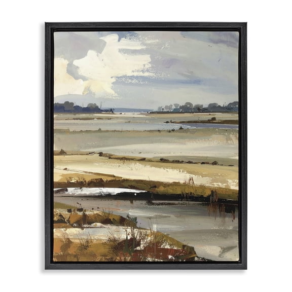 Stupell Industries Earthy Distant Horizon Black Framed Floater Canvas Wall Art, design by Alonza Saunders