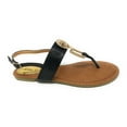 thumbnail image 2 of Victoria K Women's Rhinestone and Gold medallion Sandals, 2 of 4