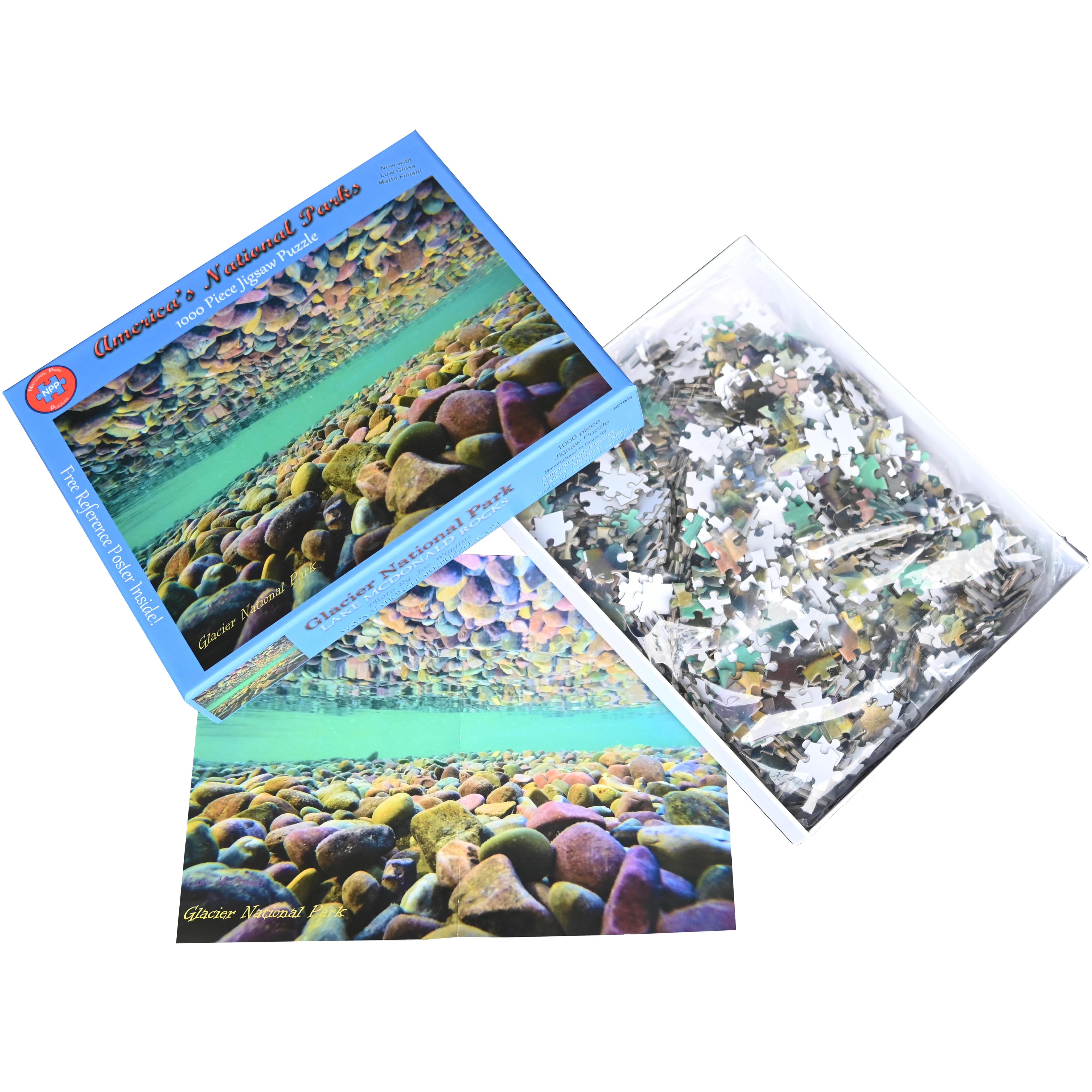 National Park Puzzles Glacier National Park Lake McDonald Rocks 1000 Piece Jigsaw Puzzle