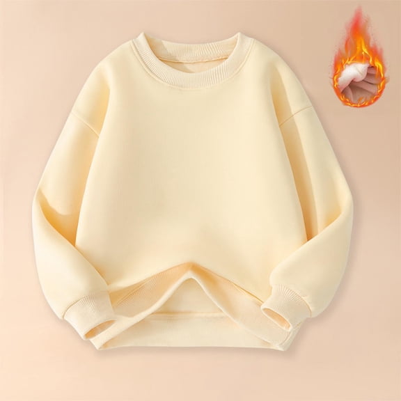 Crewneck Sweatshirt for Girls Fashion Long Sleeve Shirts Fleece Pullover Oversized Thick Sweater Kids Clothes