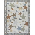 thumbnail image 3 of JONATHAN Y KIDS WASHABLE Star Gazer Geometric Area Rug, 5 x 8, Ivory/Blue/Orange, 3 of 5