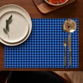 thumbnail image 5 of Blue Black Geometric Pattern Summer Placemats Table Placemats Set Of 4-Linen Kitchen Washable Placemats Table Mats 11.8"x17.7" Non-Slip Heat Resistant, 5 of 6