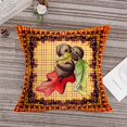 thumbnail image 3 of 4pcs Fall Throw Pillow Covers 18x18 Inch Pumpkin Buffalo Check Plaid Autumn Harvest Farmhouse Decorative Pillow Cover Cotton Linen Scarecrow Maple Leaves Sunflower Pillow Cases Square for Porch, 3 of 6