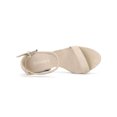 thumbnail image 4 of BLISSFUL STEP Women's Shoes Faux Suede Ankle Strap Open Toe High Chunky Heel Platform Sandals Beige 6, 4 of 8