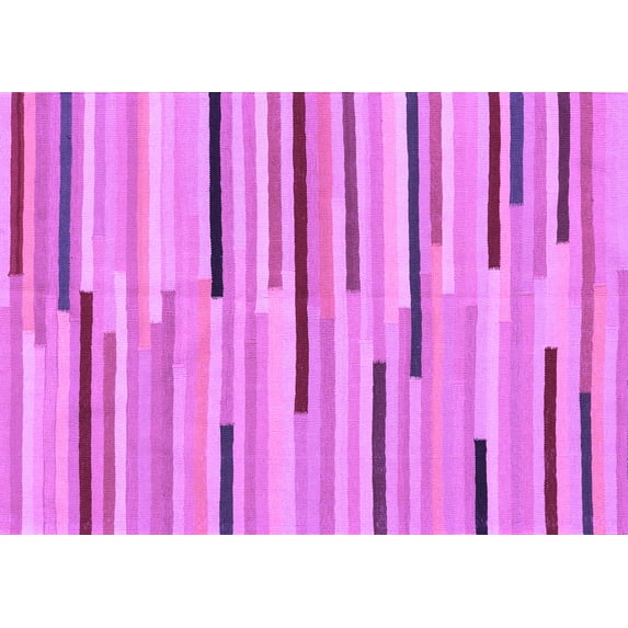 Ahgly Company Indoor Rectangle Abstract Purple Contemporary Area Rugs, 3' x 5'
