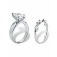 thumbnail image 2 of PalmBeach Jewelry Marquise-Cut Cubic Zirconia 2-Piece Solitaire and Vine Bridal Ring Set 2.51 TCW in Sterling Silver, 2 of 6