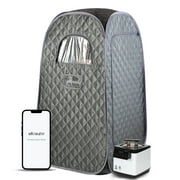 Full Size Portable Steam Sauna, Personal Home Spa with Bluetooth and Infrared Control, Steamer, Boby Tent, Foldable Chair, Portable Sauna for Home