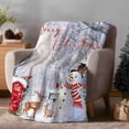 thumbnail image 2 of Merry Christmas Flannel Blanket for Bed,Travel and Camping, Xmas Tree Snowman Elk Winter Robin Bird Super Soft Cozy Blanket for All Seasons 50"x80", 2 of 9