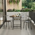 thumbnail image 3 of Lacoo 3-Piece Small Dining set, Table and Chair Set for 2 ,for Living Room, Dining Room, Kitchen, Black, 3 of 7