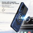 thumbnail image 5 of Compatible for Jitterbug Smart4 Case w/Tempered Glass Screen Protector [Military Grade] Ring Car Mount Kickstand Shockproof Hard Phone Case - Blue, 5 of 7
