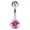 Pink, variant on Belly Button Navel Rings Implant Grade Titanium Double Bezel Set Jeweled