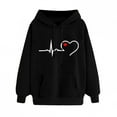 thumbnail image 2 of LEAVINGSUO Women's Sweatshirt Hoodie Clearance Fall Winter Fashion Casual,Women Loose Long Sleeve Sweatshirt Hooded Hoodie Sweatshirt Blouse, 2 of 7