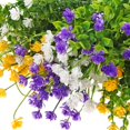 thumbnail image 3 of 36 Bundles Artificial Flowers Outdoor, UV Resistant Faux Artificial Plants Shrubs Flower Bulk for Hanging Planter Porch Window Home Wedding Spring Summer Decor (Yellow, Purple, White), 3 of 5