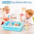 thumbnail image 3 of CUTE STONE Kids Pretend Play Sink Toy with Running Water, Color Changing Kitchen Sink Toys with Cups, Plates & Accessories,  Educational Role Play Toy for Toddlers Boys & Girls Ages 3+, 3 of 9