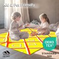 thumbnail image 4 of ODIKA 3'x5' Machine Washable Non-Slip Area Rug, Vibrant Interlocking Softball Seam Design With Bold Athletic Flair High Traffic Rug, Yellow, 670296, 4 of 5