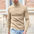 thumbnail image 4 of Miluxas Mens Knitted Turtleneck Sweater Long Sleeve Turtle Neck Ribbed Pullover Sweater Thermal Casual High Neck Tops, 4 of 8