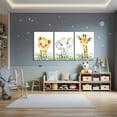 thumbnail image 3 of JANS.NO1 Nursery Wall Art Safari Animal poster Prints Boy Baby Room Decor Poster Toddler Room Decoration Minimalist Boho Jungle Painting Pictures Set of 3 for Kids Bedroom Bathroom Framed, 3 of 6